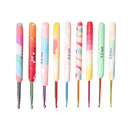 9pcs Colorful Ergonomic Crochet Hooks Soft Handles Sweater Needles (Bubble)