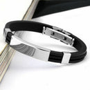 Unisex Men's Braided Silicone Steel Clasp Bracelet SALE C4T5