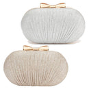2PCS Party Beaded Egg Shape Rhinestones Shoulder Chain Purse Evening Bag Clutch