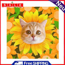 Flower Cat Face Full Round Drill DIY Mosaic Diamond Painting Rhinestone Decor