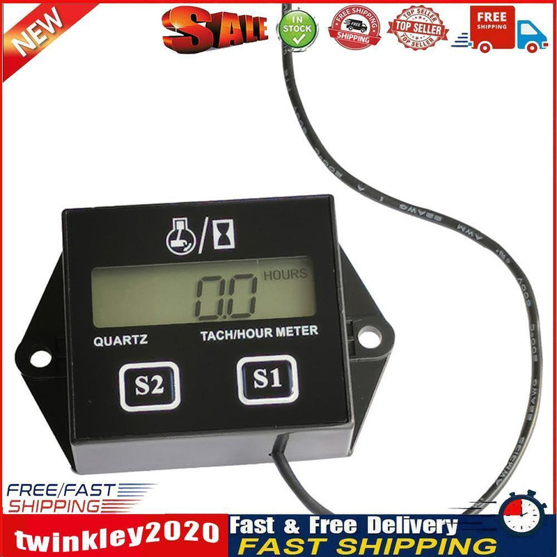 Digital Motorcycle Tach Hour Meter Motorbike Boat Engine Gauge Tachometer Newly