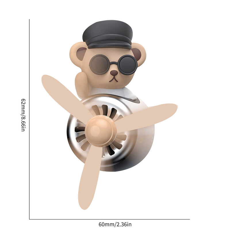 Silicone Car Air Freshener - Cartoon Bear Pilot Modeling Aromatherapy (B)