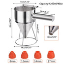 Cupcakes Multi-caliber Stainless Steel Pancake Batter Dispenser Funnel