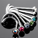 Steel Body Jewelry Nose Piercing Crystal Screw Stud Nostril Hoop Nose Ring