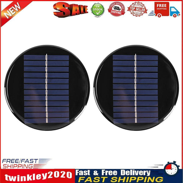 6V 0.8W Epoxy Polysilicon Solar Panel 24 Solar Cells 100mm Diameter (2pcs) Newly