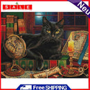 11CT Full Cross Stitch Reading Cat Counted DIY Animal Wall Art Crafts Home Decor