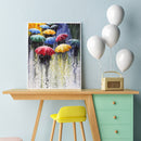 Painting By Numbers DIY Raining Street Hand Painted Canvas Oil Art Picture