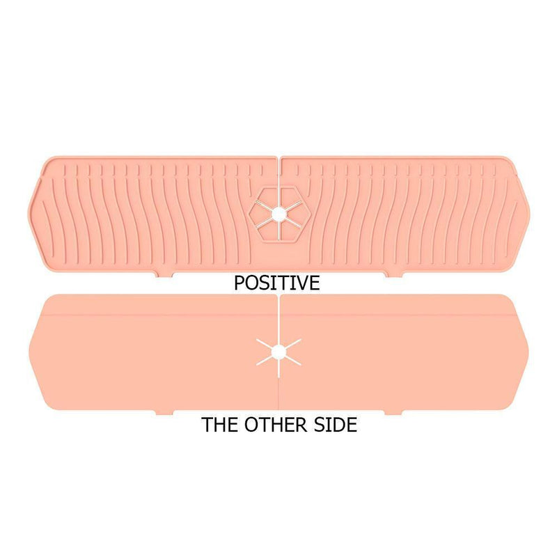 Silicone Faucet Absorbent Draining Mat Splash Guard Water Catcher (Pink)