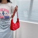 Fashion Women Pure Color Hobos Acrylic Chain Plush Large Shoulder Underarm Bag