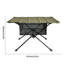 Outdoor Folding Table with Net Pocket Aluminum Alloy Desk for Picnic Barbecue