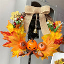 Flowers Halloween Pumpkin Wreath Maple Leaf Garland Harvest Decor Floral Hoop