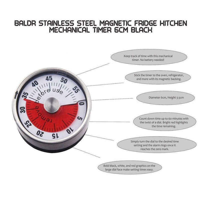 Portable Kitchen Timer Cooking Wind Up Timer Alarm Clock Stopwatch P9F0