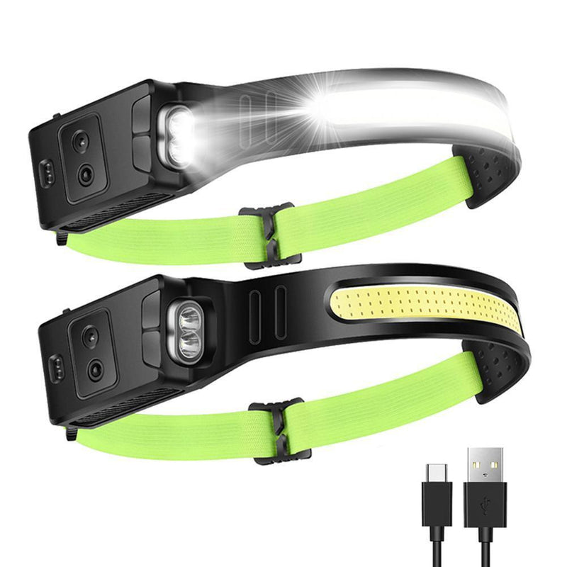 COB LED Headlamp Sensor Headlight with Built-in Battery Rechargeable (1pc)