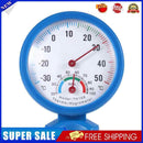 Round Clock Shaped Indoor Outdoor Hygrometer Humidity Thermometer (Blue)
