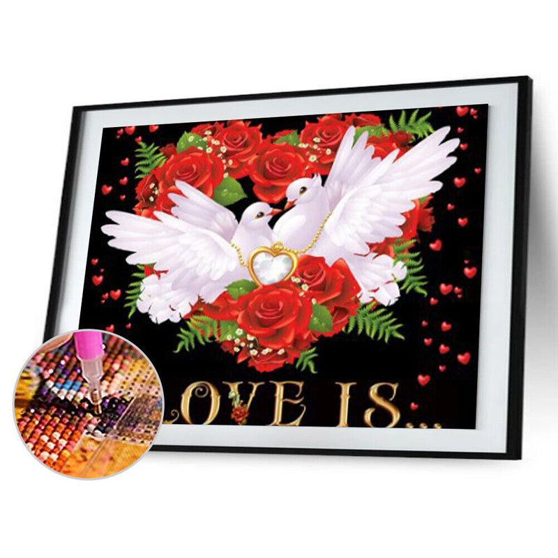 5D Full Round Drill Diamond Painting DIY Peace Dove Picture Rhinestones Craft