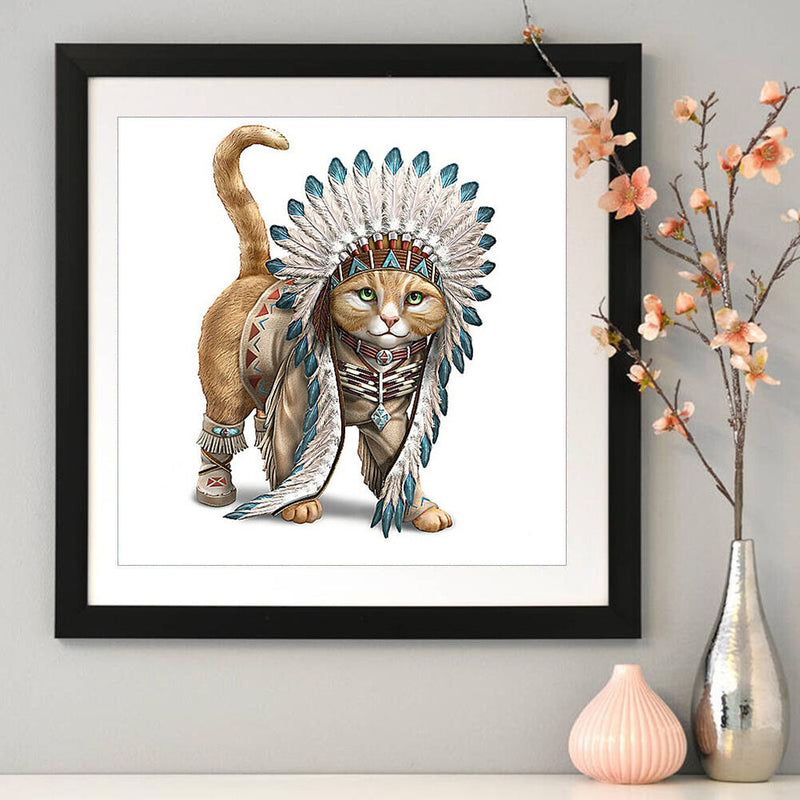 5D DIY Full Round Drill Diamond Rhinestone Cat Home Classroom Decor Art Craft