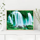 5D DIY Diamond Painting Elephants Waterfall Full Round Drill Crafts Mosaic Sets