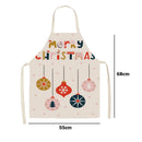 Linen Fabric Apron Oil-Proof Christmas Hanging Neck Apron for Kitchen Cooking