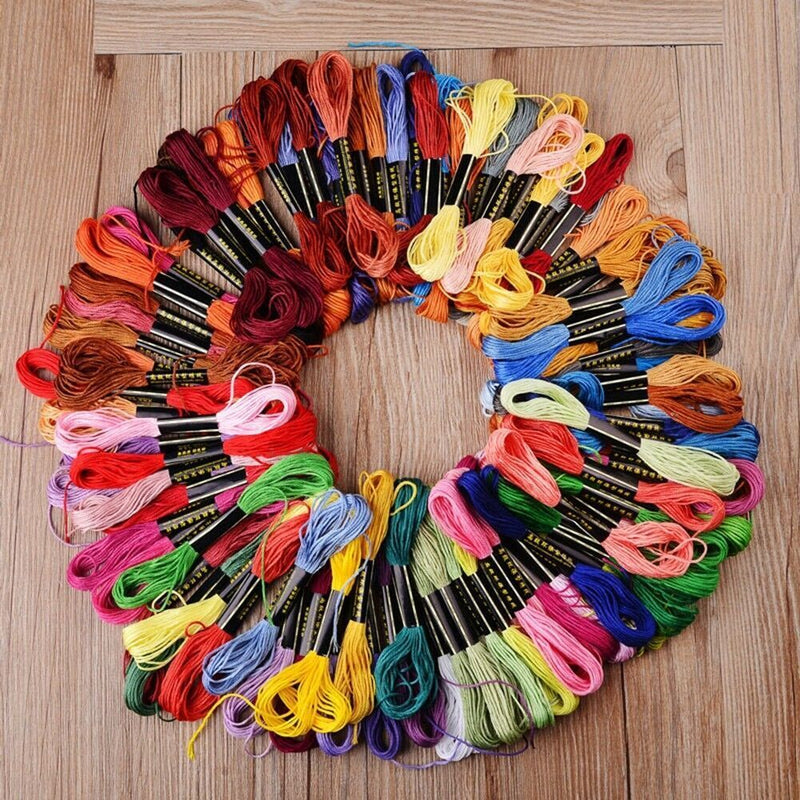 50 Stickgarn Gewinde Stränge, Kreuzstich Baumwollfaden A3Q2 ee Farb Seide F1V1