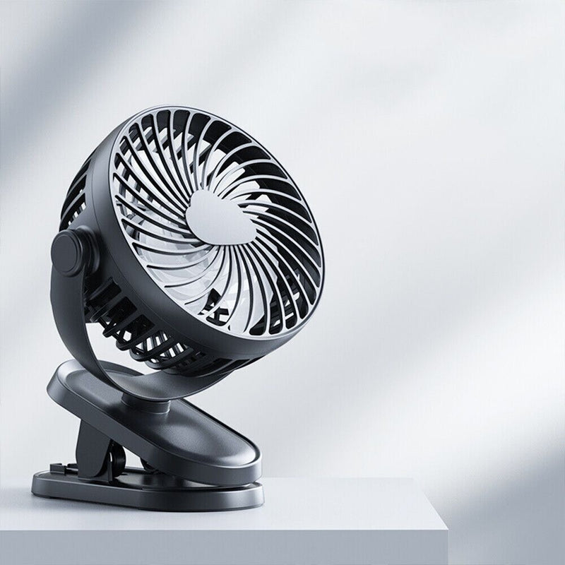 Desk Ultra-quiet Air Cooling USB Rechargeable Cooling Fan Clip Fan 3 Speeds