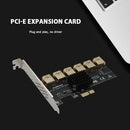 PCI-E Riser Card 1 to 6 USB 3.0 Multiplier Hub BTC Mining Expansion Card Newly