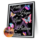 5D Kit Rhinestone Picture DIY Butterfly Letter Full Round Drill Diamond Paint