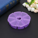 8 Compartment  Round Clear Plastic Storage Box Jewelry Organizer(Purple) Newly