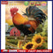 DIY Paint By Number Kit Frameless Rooster Sunflower Handpainted Canvas for