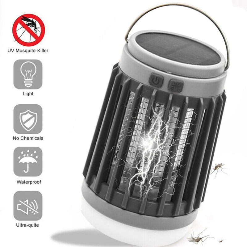 Solar Anti Insect Repeller Lamp Bug Waterproof Outdoor USB Light (Black) Newly
