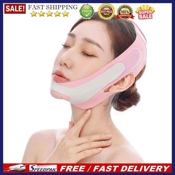 Facial V-Face Band with Chin Point Design for Women Beauty Tools (Pink)
