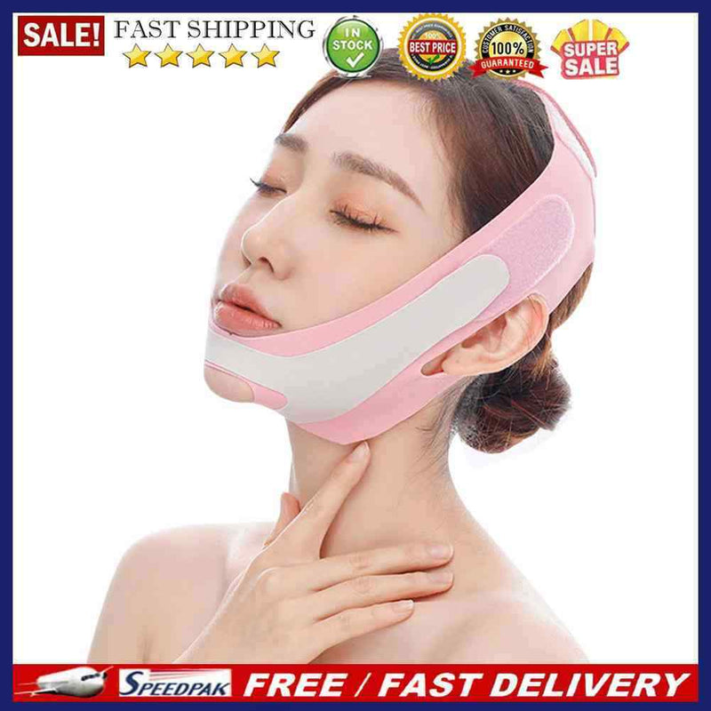 Facial V-Face Band with Chin Point Design for Women Beauty Tools (Pink)