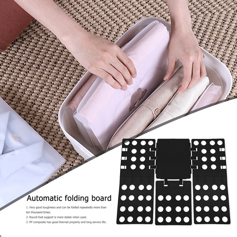 Clothes Fold Board Adjustable Garment Holder Plastic Wardrobe Storage Organiz