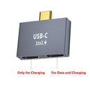 Data Transfer USB C Male to Dual USB C Female PD Charger Type-C Splitter