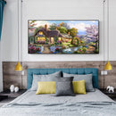 DIY Full Round Diamond Painting Garden Cottage Picture Rhinestone Handwork