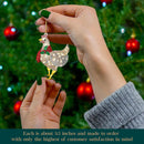 Christmas Chicken with Scarf Xmas Tree Hanging Pendant Decoration Party Props