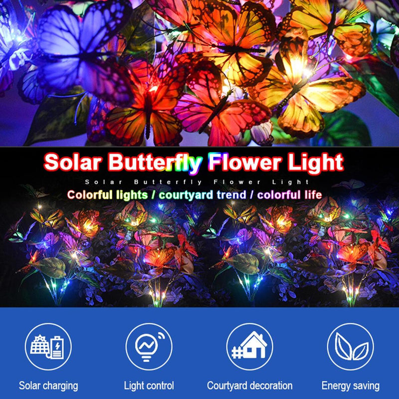 Butterfly Solar Led Light Outdoor Garden Gazebo Decor Light Lawn Pathway Lamp`