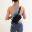 #A Casual Chest Bag Nylon Fanny Packs Zipper Sling Purse for Workout Running Tra