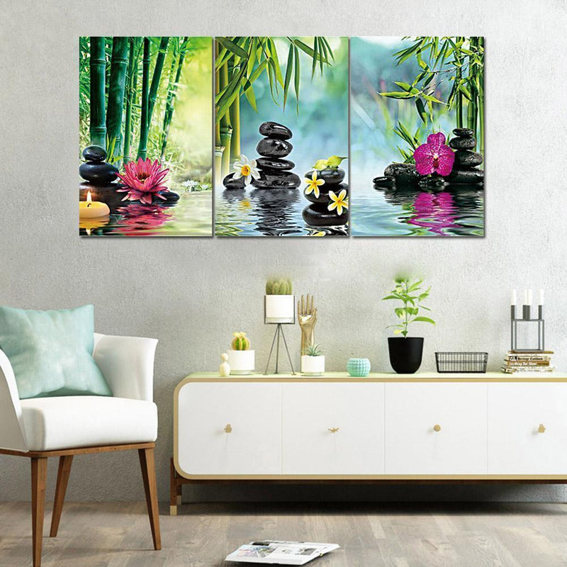 3pcs 5D DIY Full Drill Diamond Painting Stone Flowers Cross Stitch Crafts