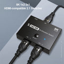 HDMI-compatible 2.1 Switcher Adapter 4K 8K 1x2 2x1 Splitter for PS4 Switch