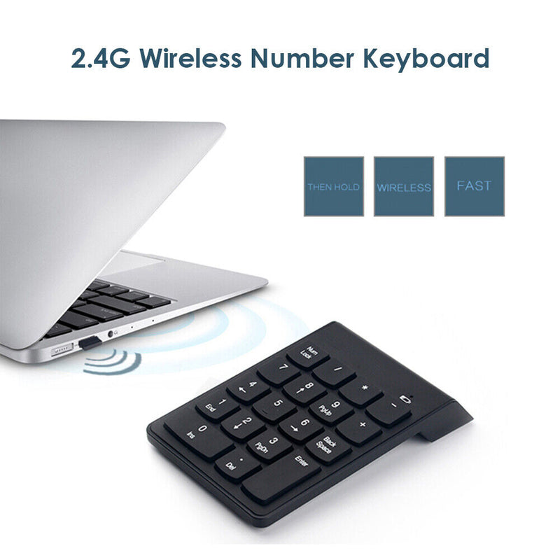 18 Keys 2.4GHz Wireless Numeric Keypad for Accounting Plate Laptop Notebook