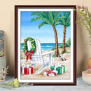 5D DIY Rhinestone Painting Summer Beach Mosaic Full Round Drill Diamond Pictu