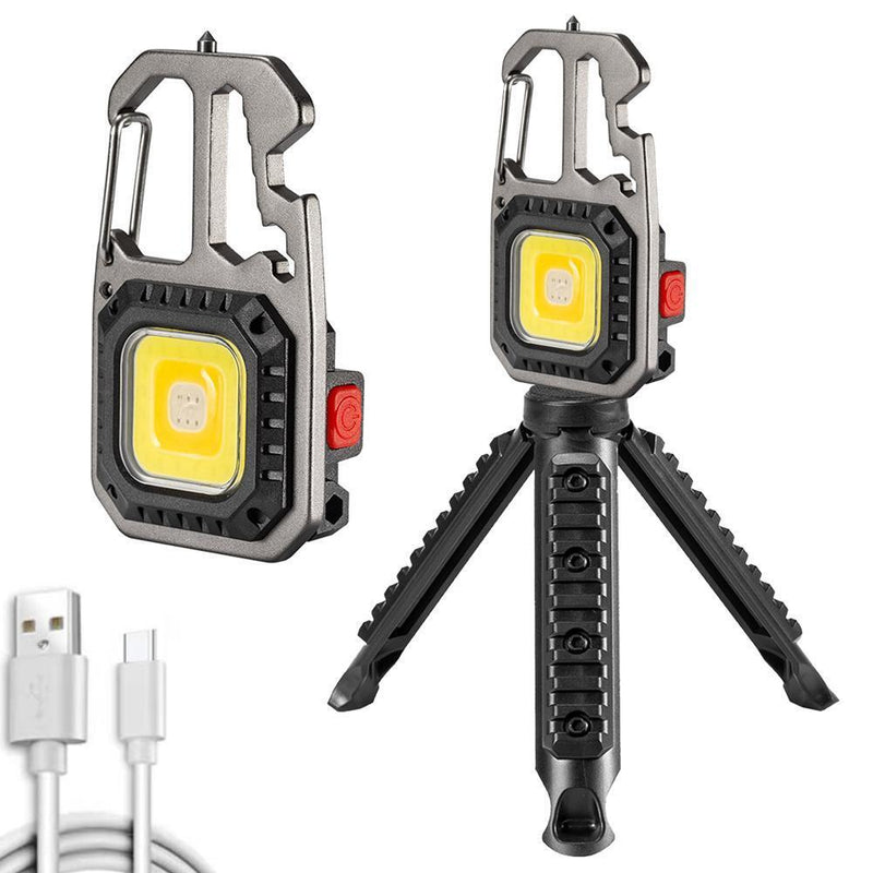 Mini LED Flashlight Keychain Can Opener Outdoor Camping Lights (Bracket)