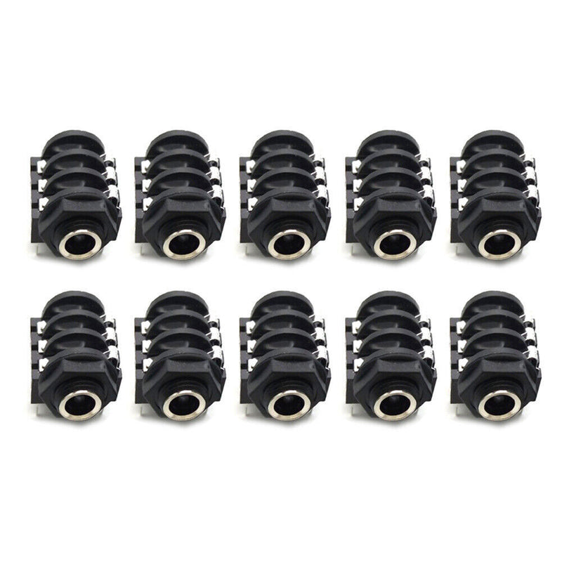 10Pcs 6PIN 6.35mm Microphone Female Stereo Audio Socket Jack Connector