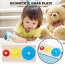 Geometric Hand Grabbing Board Wooden Jigsaw Children Educational Toys (A) Newly