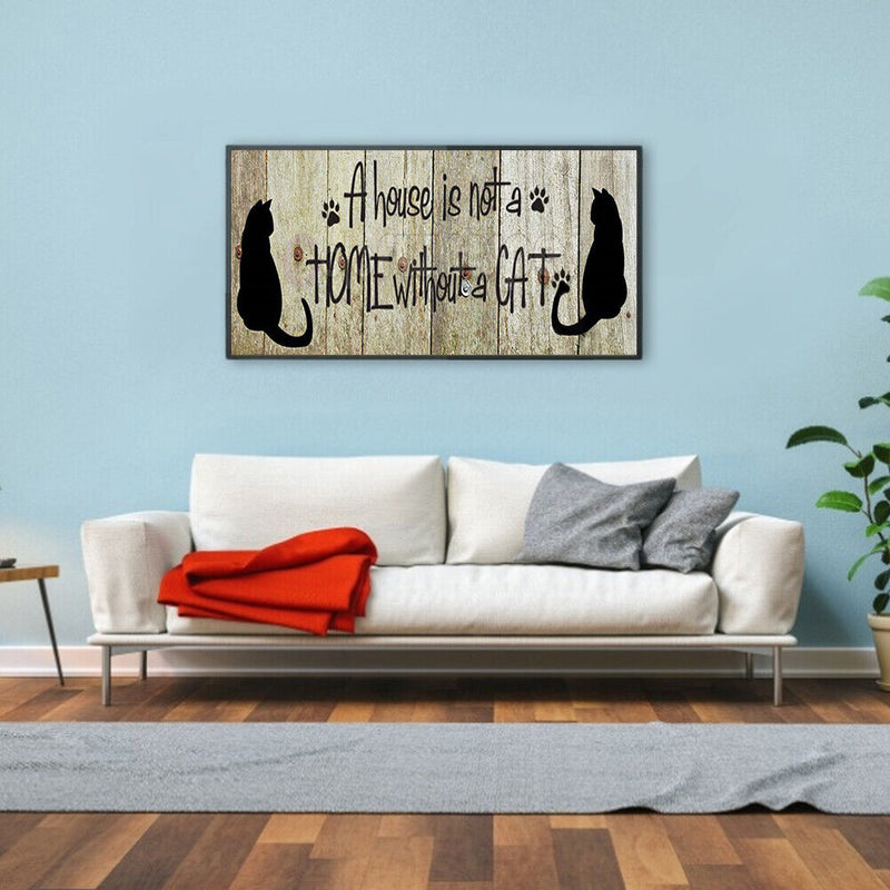 Cat Frameless Picture Oil Paint By Numbers Hand Painted Picture for Living Room