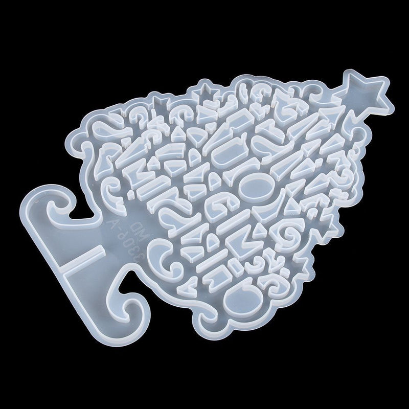 Epoxy Handmade Xmas Tree Christmas Mold Silicone  Mould Merry Christmas