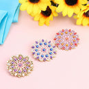 3pcs DIY Full Drill Diamond Brooches Flower Rhinestone Jacket Lapel Pins Newly
