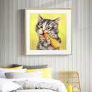 Cute Cat Animal Diamond Drawing Full Round Drill Rhinestone Mosaic (A2520) Newly
