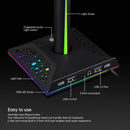 RGB Headphones Desktop Stand Gaming Headset Holder with 3.5mm 2 USB Ports