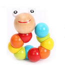 Colorful Worm Wooden Puzzles Baby Training Fingers Early Educational Toys Newly